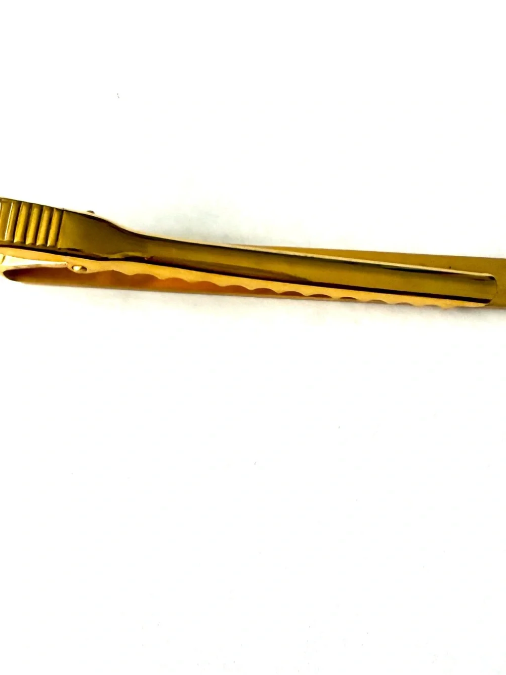 Gold Tie Clip with Polished Oval Accent